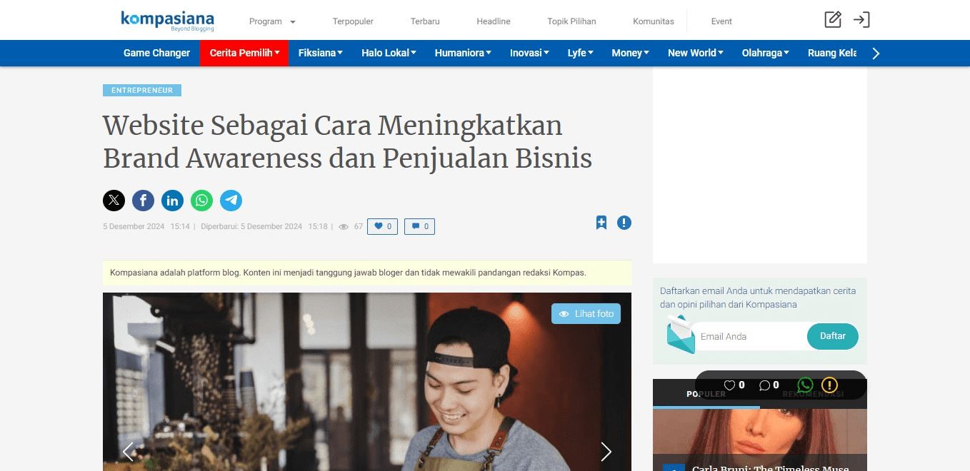 Published Content on Kompasiana